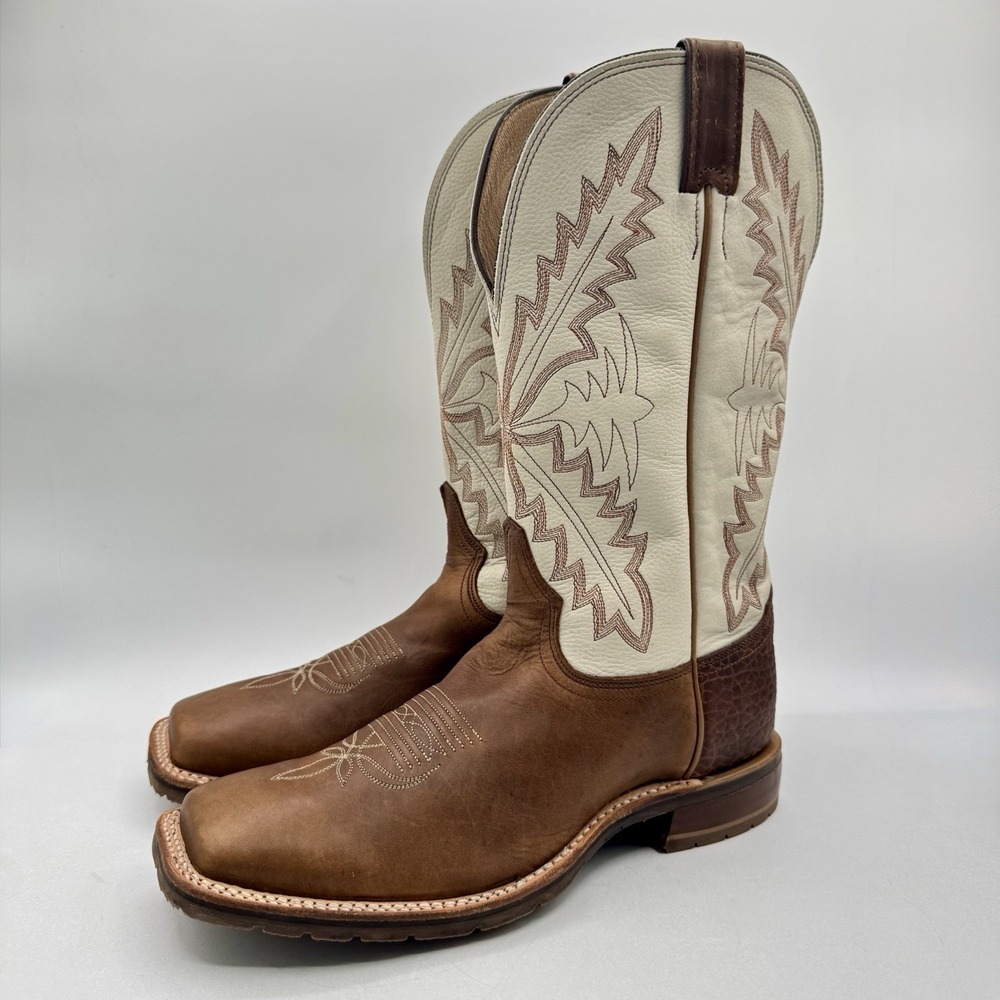 Tony Lama Antonio Boots Men's Size 10 D Beige Leather Brown